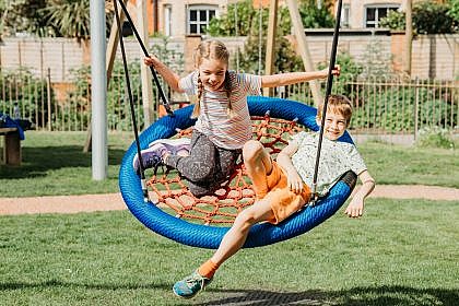 Children Playing on Birds Nest