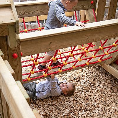 Kidzworld Adventureland Little Boy on V-Net Bridge