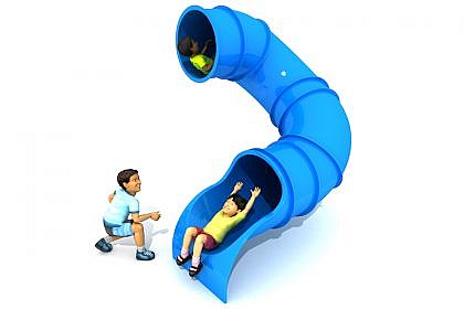 180° 1.5m Deck Height Spiral Tube Slide