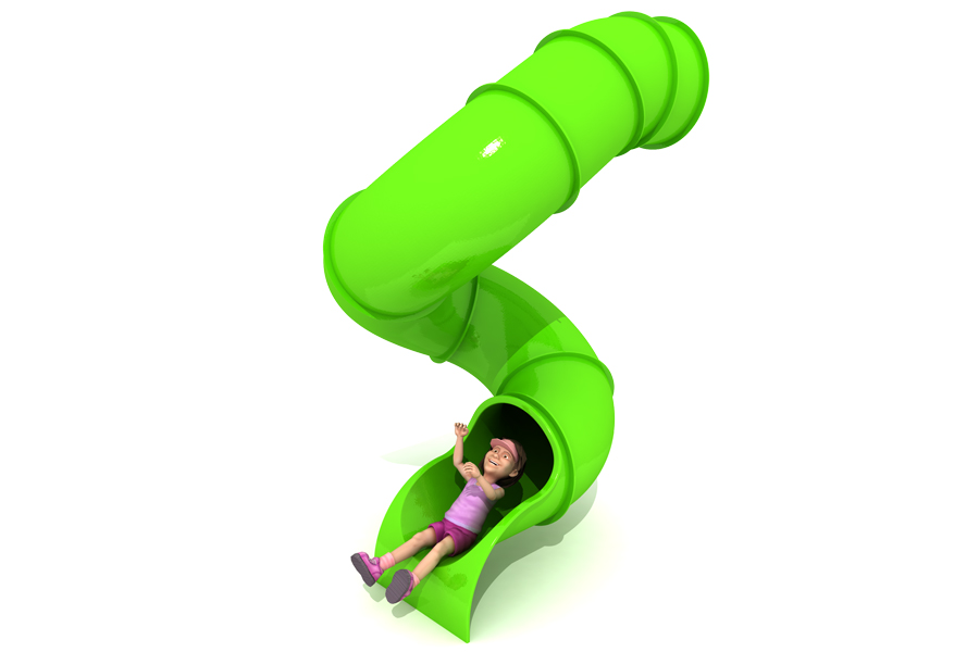 360° 25m Deck Spiral Tube Slide Outdoor Play People