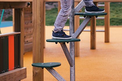 Child Climbing up Spiral Climber