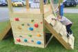 Little Boy Playing on Climb Wall