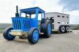 Livestock Trailer with Blue Tractor