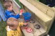 Mud Kitchen With Shelf, Hob Top, Mixing Bowl & Under Counter Storage