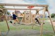 Two Children Swinging on the Snake Rope Swing